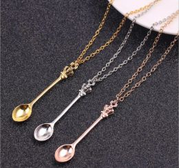 New Jewellery crown mini teapot royal Alice snuff necklace crown spoon Pendant necklaces 3 Colours for Women Gift