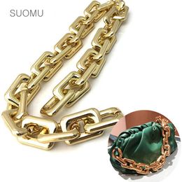 Gold Bronze metal thick large big rectangle chains strap Acrylic cloud bag handle Belt Strap Accessories Hardware high quality 210237p