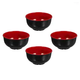 Dinnerware Sets 4 Pcs Snack Bowl Black Melamine Bowls Cooking Utensils Ceramic Mixing Soup Container
