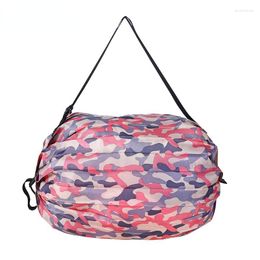 Storage Bags Japanese Folding Shopping Bag Supermarket Portable Waterproof Oxford Cloth Shoulder Roll Quick Sorting
