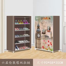 Clothing Storage & Wardrobe Simple Shoe Rack Multi-layer Assembly Household Dormitory Entrance Double Zipper Dustproof Cloth Cover Cabinet