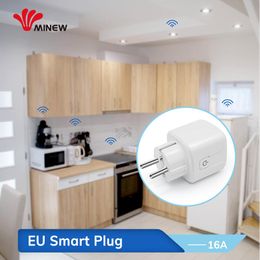 Adaptors WiFi 16A Power Outlet Mini Alexa Smart Home Wall Sockets Digital Timer Universal Wifi Electrical Plugs