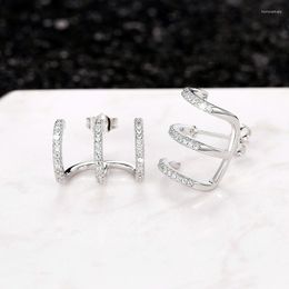 Stud Earrings CAOSHI Simple Stylish Fashion Design Accessories With Brilliant Zirconia Everyday Wearable Chic Jewellery For Women