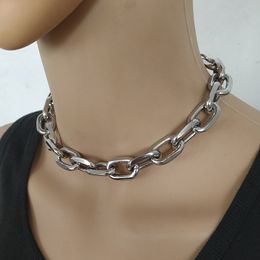 SHIXIN Punk Exaggerated Heavy Metal Big Thick Chain Choker Necklace Women Goth Fashion Night Club Jewellery