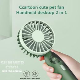 Fans Cute Cartoon Protable Mini Handheld Air Cooling Fan For Outdoor Travel USB Rechargeable Desktop Air Conditioner Electric Fan