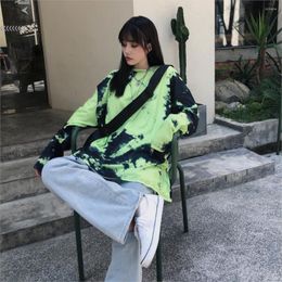 Women's T Shirts Y2k Clothes Korean Tie Dye Woman Oversize Tshirts Kpop Harajuku Vintage Aesthetic Shirt Long Sleeve Loose Tops Women 2023