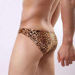 Underpants Men Sexy Leopard Briefs Breathable Underwear Low-Rise Panties Bikini Trunks Male Bulge Pouch Man's Lingerie Knickers