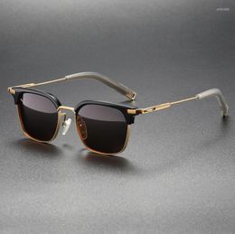 Sunglasses Retro Polarised Frame Pure Titanium Men Eyewear Top Quality UV400 Goggle Outdoor Driving Sun Glasses Women