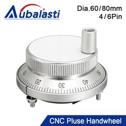 Handwiel Aubalasti CNC Pulser Handwheel 5V 60mm 80 100PPR Manual Pulse Generator hand wheel Machine Rotary Encoder Electronic 4pins 6pins