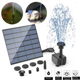 Garden Decorations Solar Panel Powered Water Fountain Pool Pond Pump With 9/6 Nozzles For Outdoor Bird Bath Decorative Props