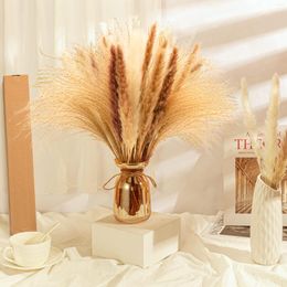 Decorative Flowers Natural Bouquet Pompas Tail Reed Neutral Boho Home Decor Living Room Bedroom Table Wedding Farmhouse