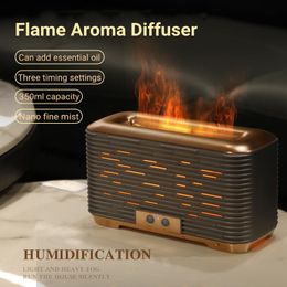 Appliances 350ML USB Essential Oil Diffuser Ultrasonic Cool Mist Air Humidifier with Simulation Flame Light For Home Room Fragrance Difusor