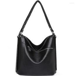 School Bags 2023 Women's Soft Leather Handbag Large Capacity Casual Shoulder Bag Fashion Brand Designer Anti Theft Backpack
