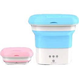 Machines Mini Folding Washing Machine Household Portable Touch Button Turbo Personal Rotating Automatic Cycle Cleaning Washer For Travel