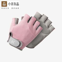 Accessories Youpin Keep Fitness Gloves Men Women Equipment Training Exercise Pullups Horizontal Bar Nonslip Antidrop Fingerless Gloves