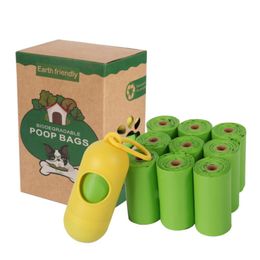 Carrier 90 Days Degradable Environmental Corn Starch Dog Poop Bags Pooper Scooper Bag Outdoor Clean Pets Supplies 10 Rolls 150pcs