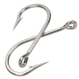 50pcs Fishing Hooks Saltwater Large Giant Shark and Alligator Hooks Extra Strong 420 Stainless Steel Fishing Hook280G