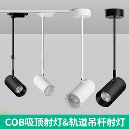 Ceiling Lights Long Rod Track Light Spotlight Led Surface Mounted Cob Pendant Lamp Guide Rail