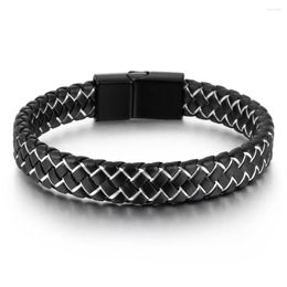 Charm Bracelets ZG For Men Punk Style Five-color Braided Leather Rope 2023 Fashion Magnetic Buckle Bangle Male Jewellery Wholesale