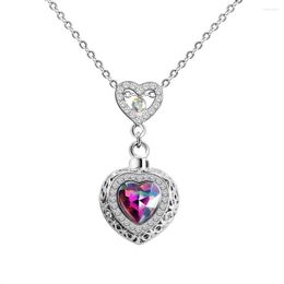 Pendant Necklaces Always In My Heart Urn Necklace Relatives Human/ Pet Keepsake Ashes Casket Cremation Crystal Hollow Memorial Jewelry