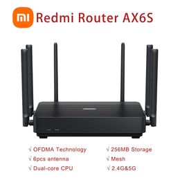 Accessories Xiaomi Redmi AX6 S Wifi Router AX6S High Speed Mesh 256M Storage 2.4G 5.0GHz DualBand With 6 High Gain Antennas