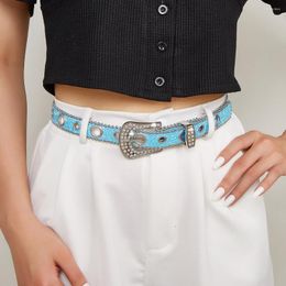 Belts Wear Resistant Trendy Women Jeans Bling Waist Belt Portable Waistband Buckle Closure Clothing Accessory