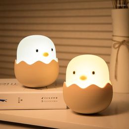 Night Lights USB Rechargeable Cute Chick Light With Touch Control Bedside Lamp Soft Silicone Kids Baby Nursery