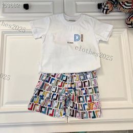 Luxury designer Clothing Sets kids Tshirt white black monogrammed shortst fashion British fashion brand summer childrens treasures girls cotton two piece tops 23 h