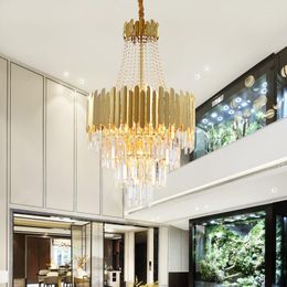 Chandeliers Large Crystal Chandelier Lighting Modern Luxury Villa Hall Lamp Living Room Dining Gold Lights