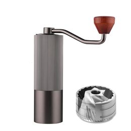 Manual Coffee Grinders High Quality Aluminium Manual Coffee Grinder Stainless Steel Burr Coffee Grinder Coffee Milling Tools Coffee accessories 230512