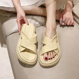 Slippers Soled Sandals And For Women To Wear Outside In Summer 2023 Style Sponge Bottom Beach Sports Are Non-Slip