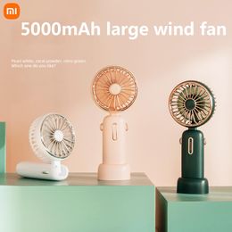 Fans Xiaomi 5000mAh Mini Portable Fan Handheld Electric Fan Cooling Fans USB Rechargeable Outdoor Travel Cooler Fans 3speed