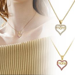 Chains Woman Necklace Chain Men Love Letter Mom Pendant Gold Plated Copper Microinlay Jewellery Mother's Day Gift