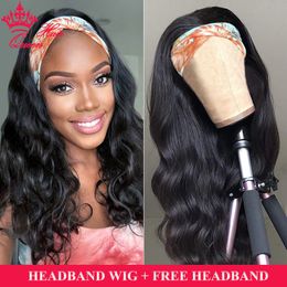 Headband Wig Body Wave / Straight / Water Wave / Kinky Curly / Loose Deep / Deep Wave Human Raw Hair Wig With Headband Brazilian For Women Glueless Virgin Human Hair