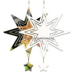 Sublimation Blanks Wind Spinner 3D Aluminum Metal Spinners For Yard And Garden Indoor Art Ornaments Hanging Decoration Drop Delivery Dhhwp