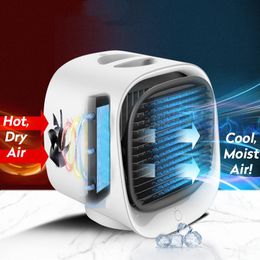 Purifiers Mini USB Air Conditioner Air Cooler Fan Desktop Air Cooling Fan Humidifier Purifier For Office Bedroom With 7 Colors Light