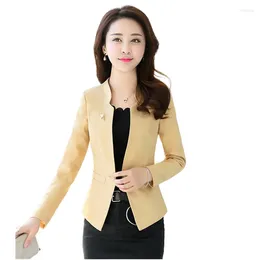 Women's Suits Elegant Ladies Slim Blazer Jacket Coat Office Work Wear Suit Casual Single Button Short Blazers Outerwear