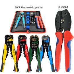 Tang Photovoltaic Solar Connector crimping plier set2.56.0mm2 AWG1410 electrician multifunction Wire Stripper hand tools