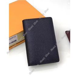 TOP Quality Pocket Organiser NM Brown Plaid 60502 mens wallet Real leather wallets Popular Customization credit card holder 63145 2238