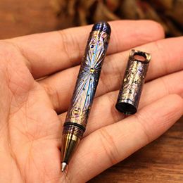 Koevoeten Mini Hand Carving Starry Sky Limited Edition EDC Titanium Alloy Tactical Pen Tungsten Broken Window Metal Pen