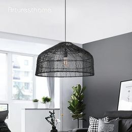 Pendant Lamps ARTURESTHOME Woven Rattan Lampshade Ceiling Lights Fixture Hanging Lamp For Bedroom Living Room Indoor Decor