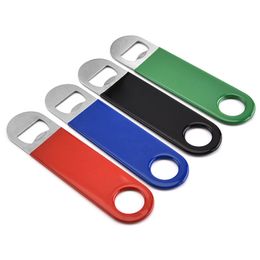 Stainless Steel Portable Beer Bottle Opener Solid Durable Flat Metal Soda Glass Cap Bottles Openers Home Kitchen Bar Key Tools Customise Logo W0017