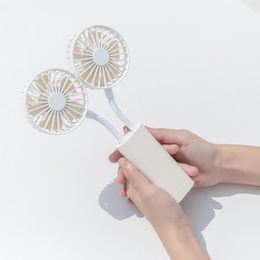 Fans Double Blade Portable Mini Handheld USB Rechageable Air Cooling Fans 3 Gear Adjustable For Home Room Mini Table Ventilador