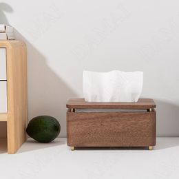 Organisation Manual Craft Walnut Wood Tissue Boxes Dining Table Desktop Tissues Box Simplicity Living Room Decoration Napkin Organiser Tank