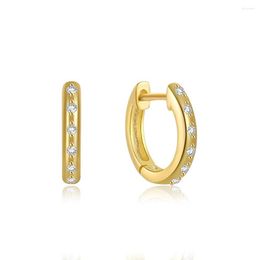 Hoop Earrings Brincos Feminino 925 Sterling Silver INS Inlaid Single Row Zircon Cartilage For Women Earring Daily Jewerly