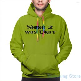 Men's Hoodies Mens Sweatshirt For Women Funny Shrek 2 Was Okay Print Casual Hoodie Streatwear