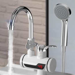 Heaters Water Heater Shower 220V Kitchen Faucet EU Plug Electric Water Heater 3000W Electric Cold Heating Tap Shower