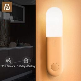 Accessories Youpin Baseus LED Indoor Light Wall Lamp PIR Motion Sensor Human Induction Night Light USB Rechargeable Home Stairs Aisle Lamp