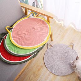 Cat Beds 50cm Scratcher Mat Claw Grinding Scratch-resistant Cotton Flax Handmade Kitten Mats Pet Scratching Pad Supplies