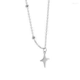 Chains Cool And Niche Design With A Star Shaped Asymmetrical Chain Body 925 Sterling Silver Necklace For Women's Collarbone